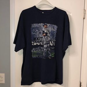 Mariano Rivera USED Blue T-Shirt Exit Sandman